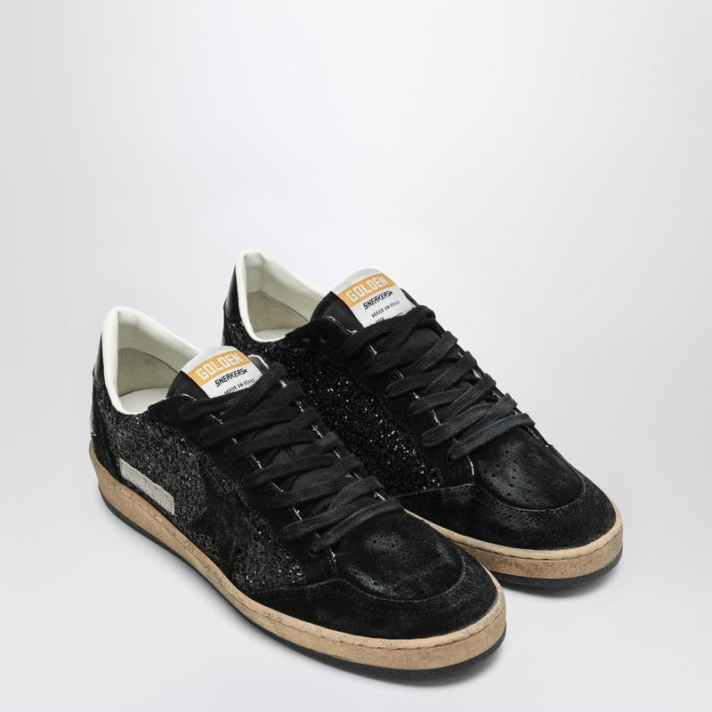 Golden Goose Ball Star Sneakers Black In Suede And Glitter Women - 1