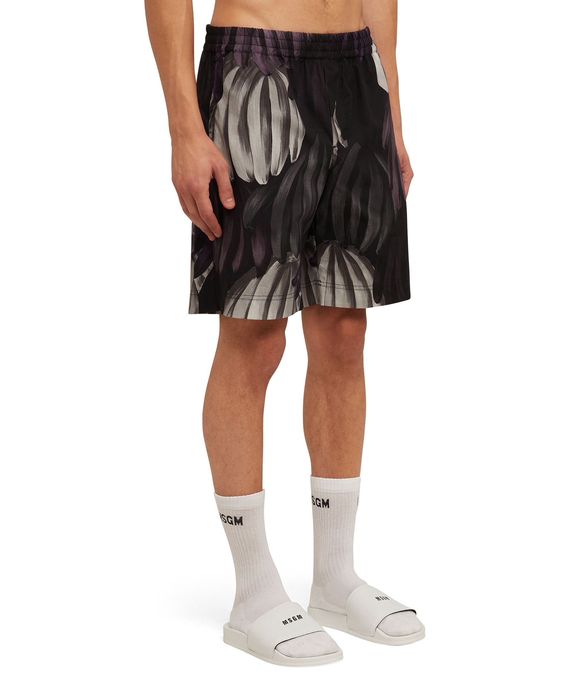 Poplin cotton Bermuda shorts with "Bananas" print - 4