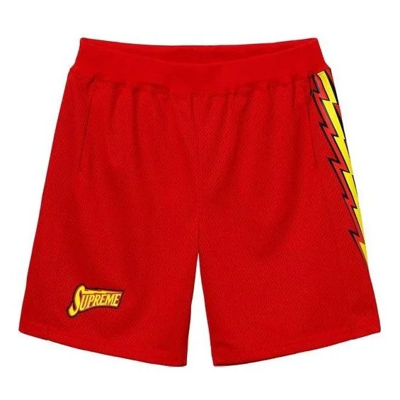 Supreme SS18 Bolt Basketball Short Red Mesh Flash Sports Shorts Unisex SUP-SS18-430 - 1