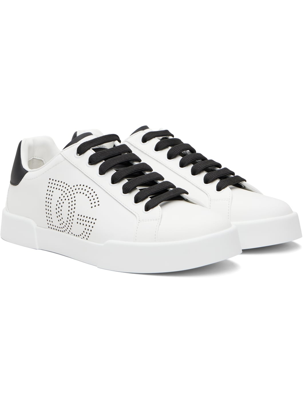 White Calfskin Portofino Sneakers - 4