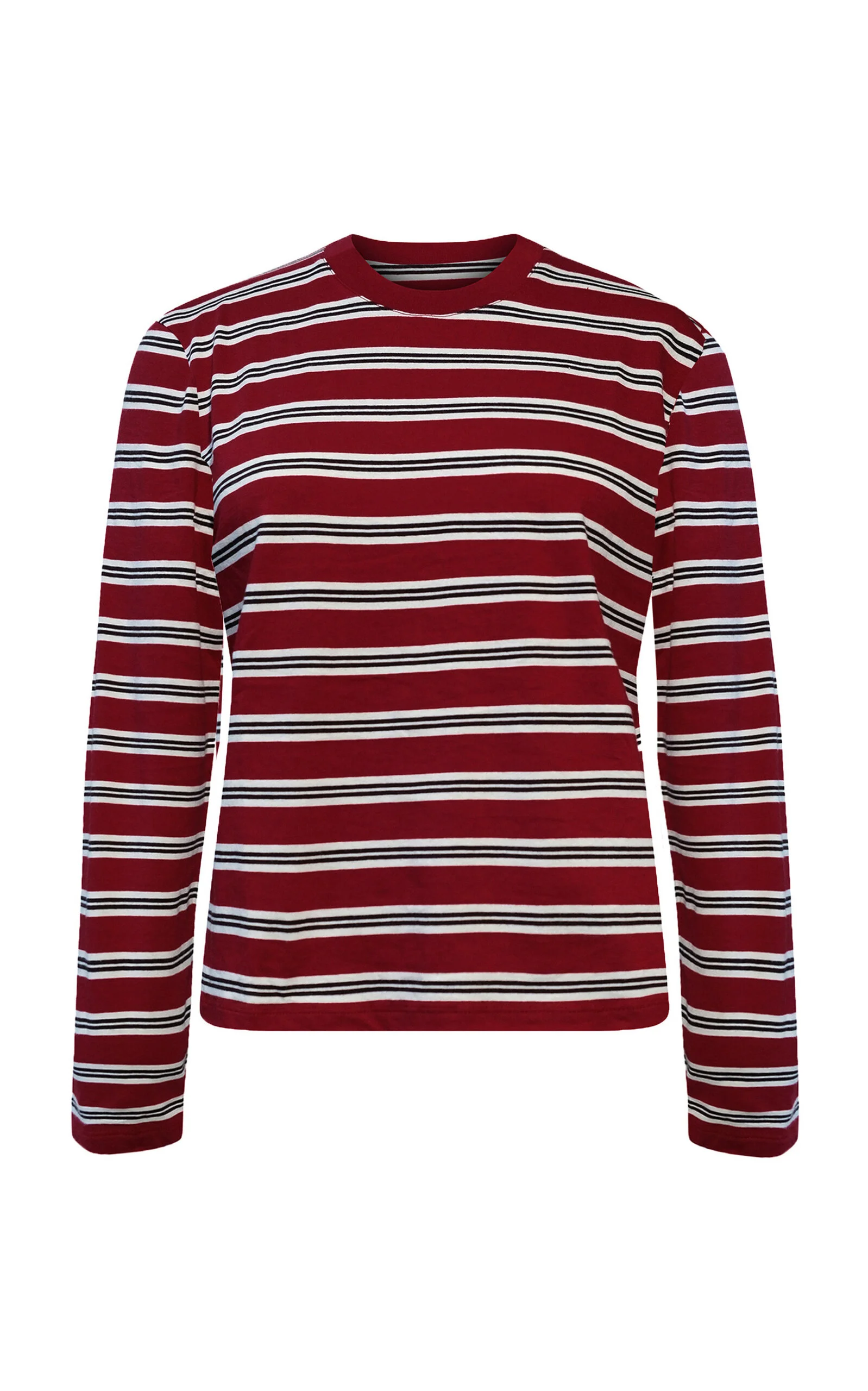 Wynn Striped Cotton T-Shirt red - 1