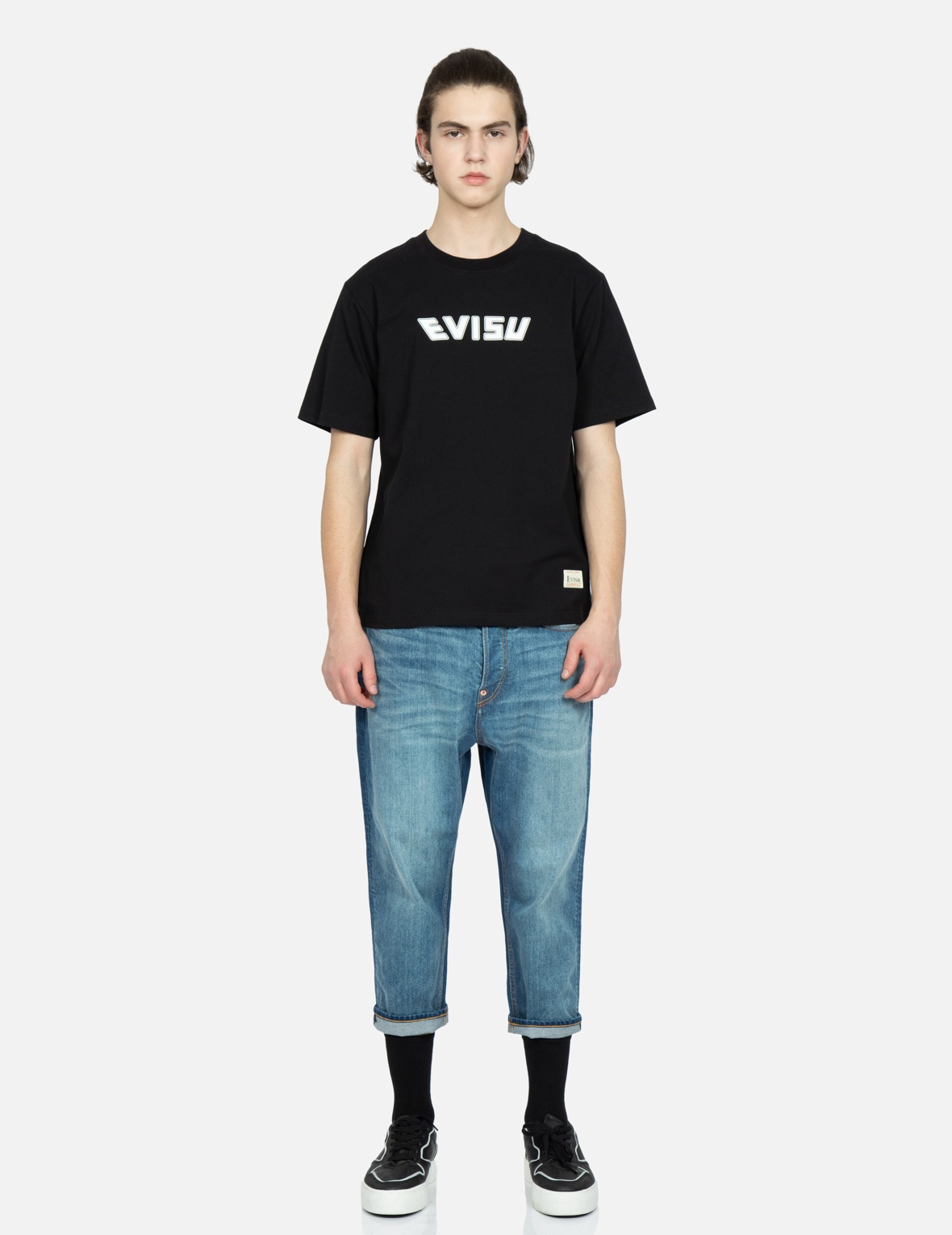 TAIKO DARUMA PRINT CROPPED-FIT JEANS #2027 - 6