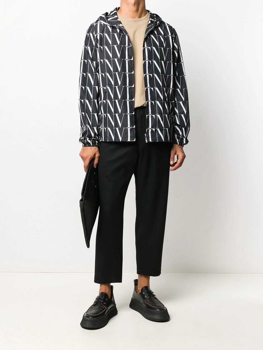 VLTN print hooded jacket - 2