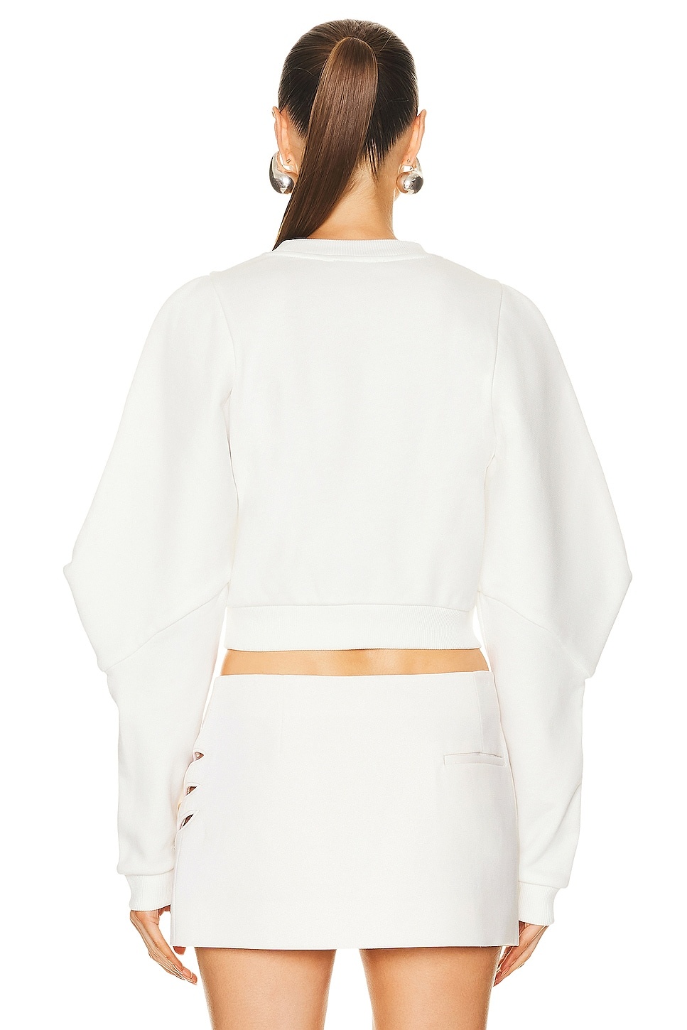 Crystal Embellished Cold Shoulder Sweatshirt - 3