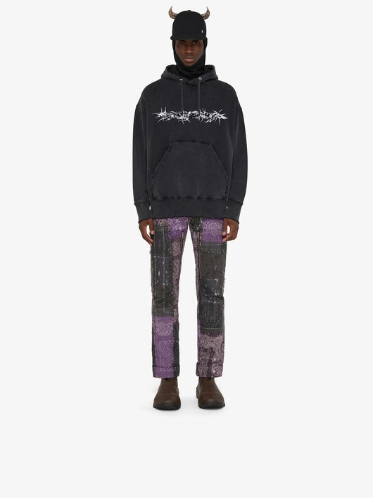 GIVENCHY BARBED WIRE OVERSIZED HOODIE - 1