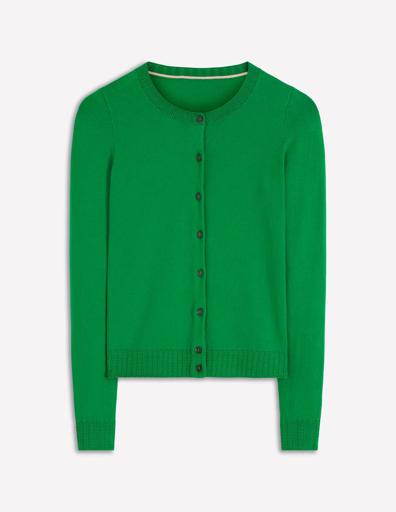 Emilia Cotton Crew Cardigan-Rich Emerald 6