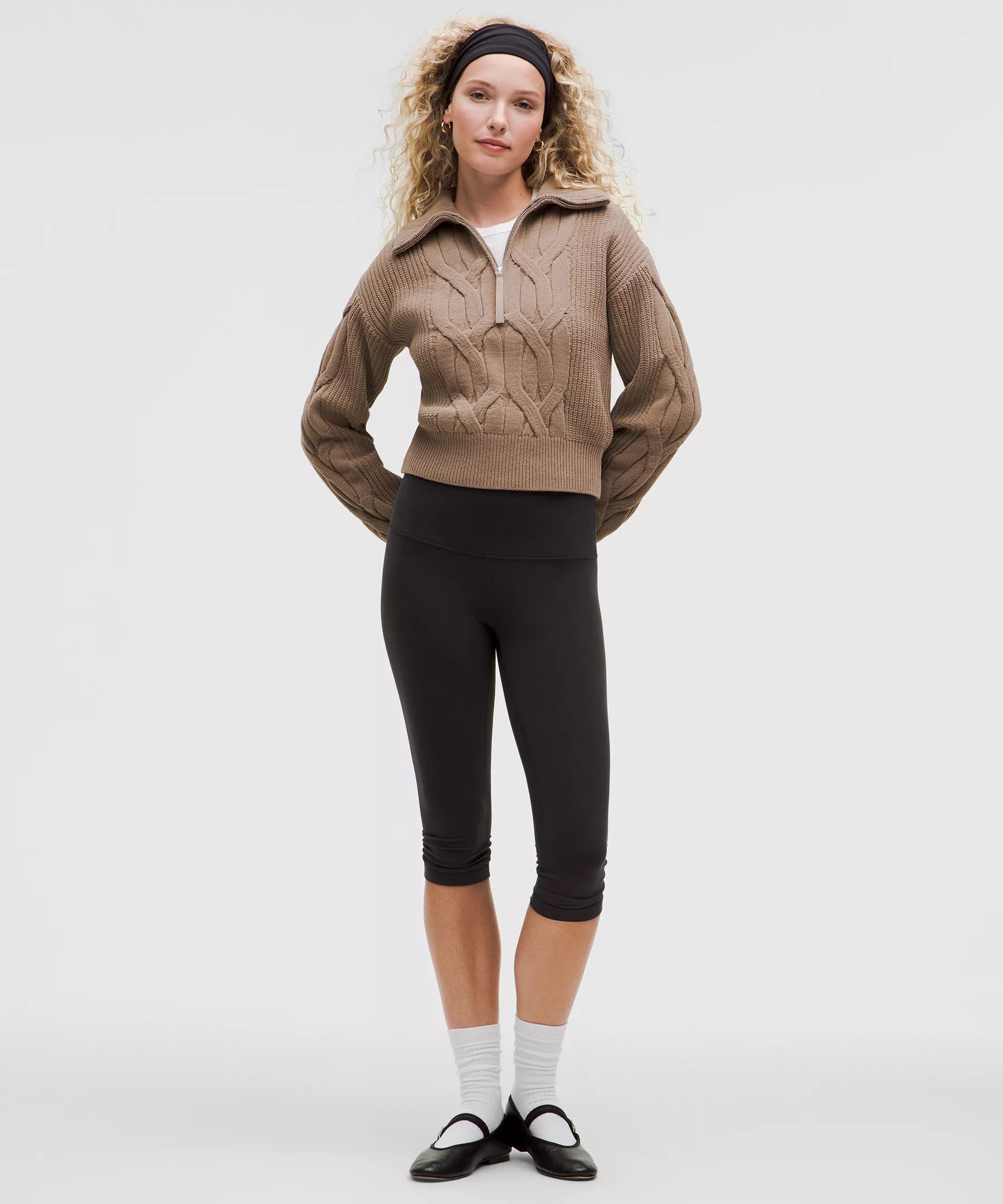 Cable-Knit Oversized Half Zip - 2