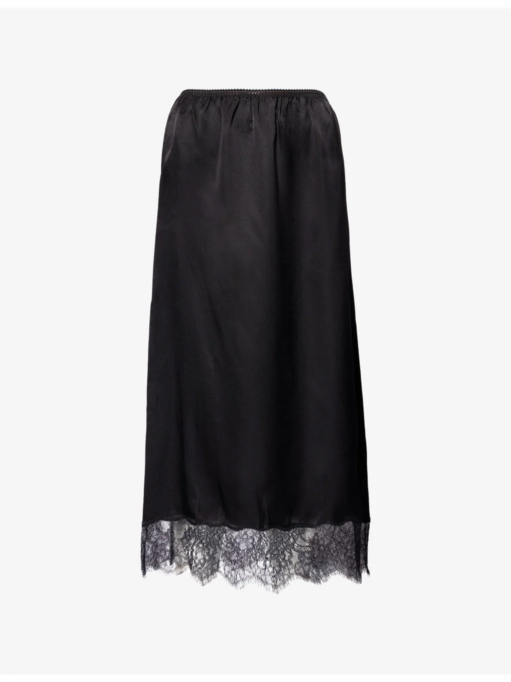 Shelby Lace-Trim Silk-Blend Midi Skirt - 1