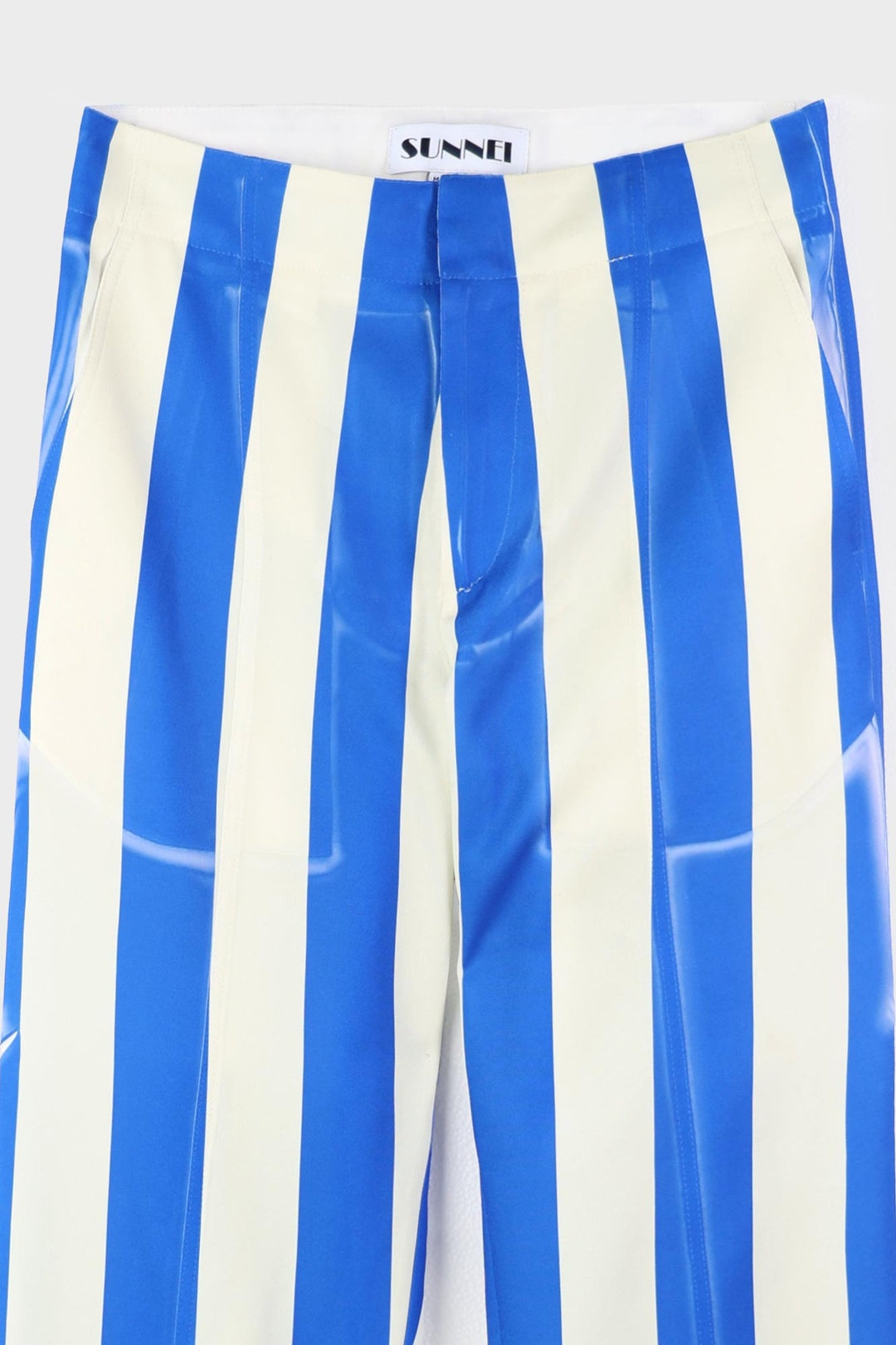 DOPPIO STRAIGHT PANTS / blue and beige stripes - 3