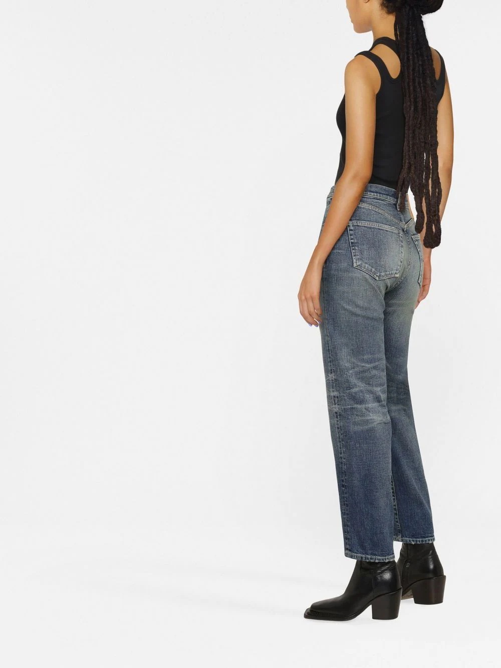 high-waisted slim-cut jeans - 3