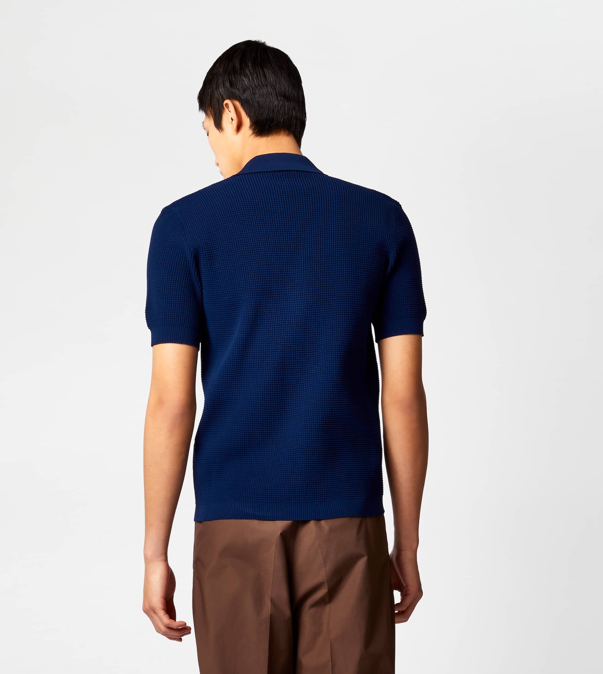 POLO SHIRT IN KNIT - BLUE - 5