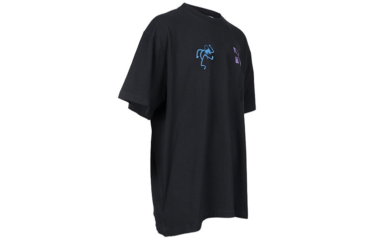 Off-White 90s Liquid Over Short-Sleeve Tee 'Black/Blue' OMAA038S22JER0061045 - 4