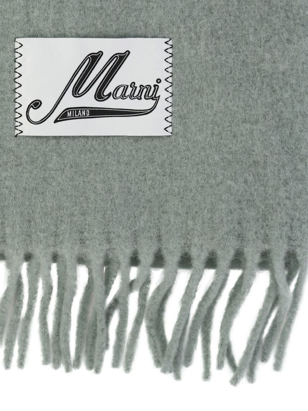 logo-appliquÃ© fringed scarf - 2