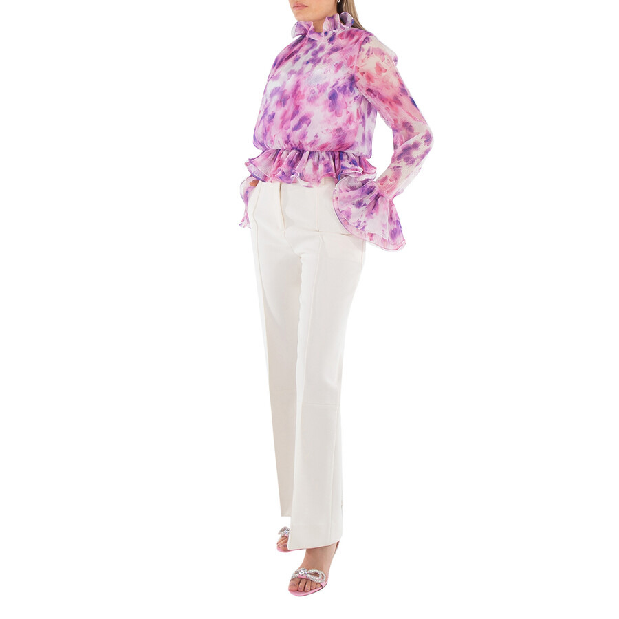 Rotate Ladies Optic Buttercup/Peach Chiffon Ruffle Top - 3