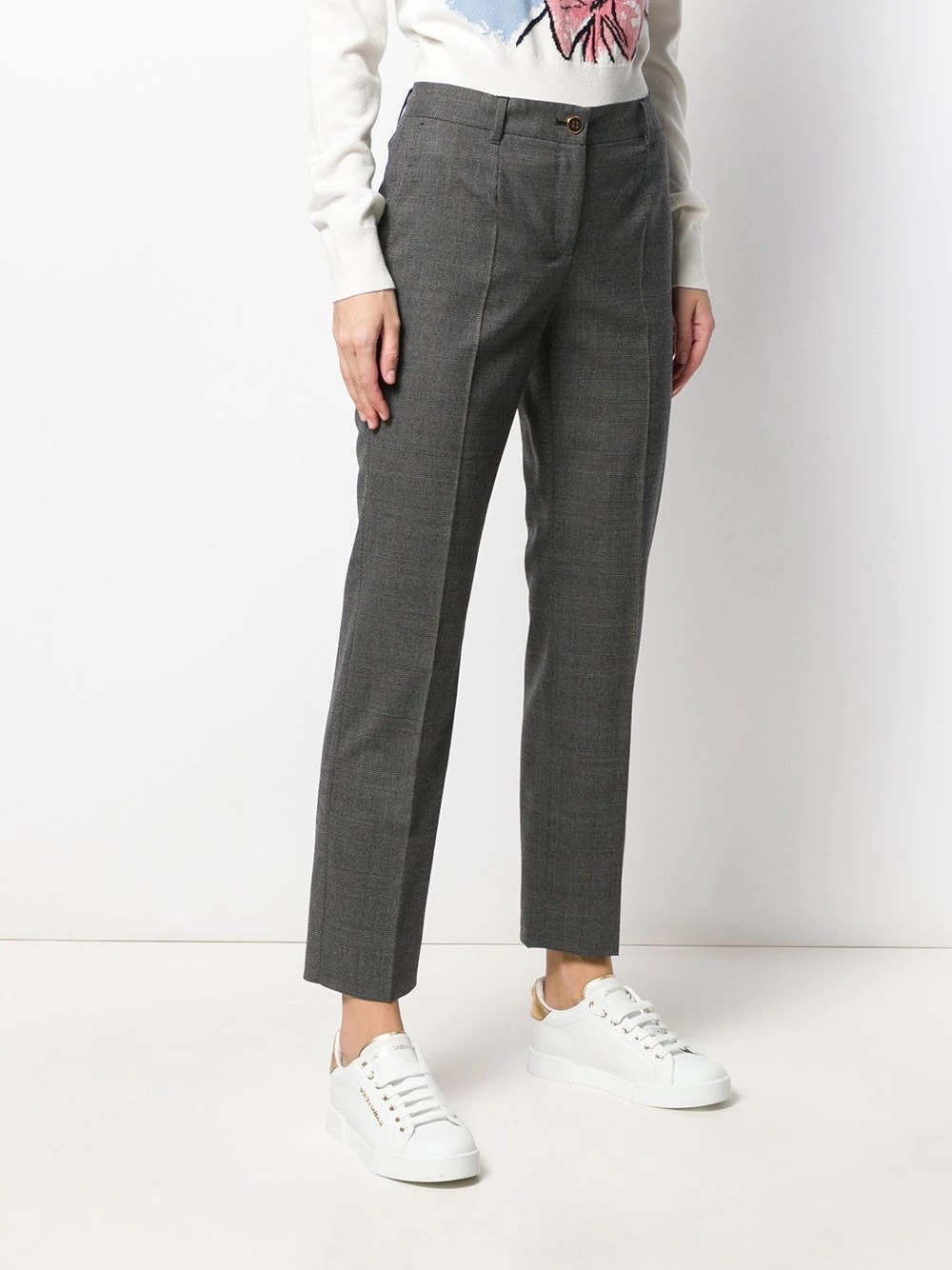 straight-leg houndstooth trousers - 3