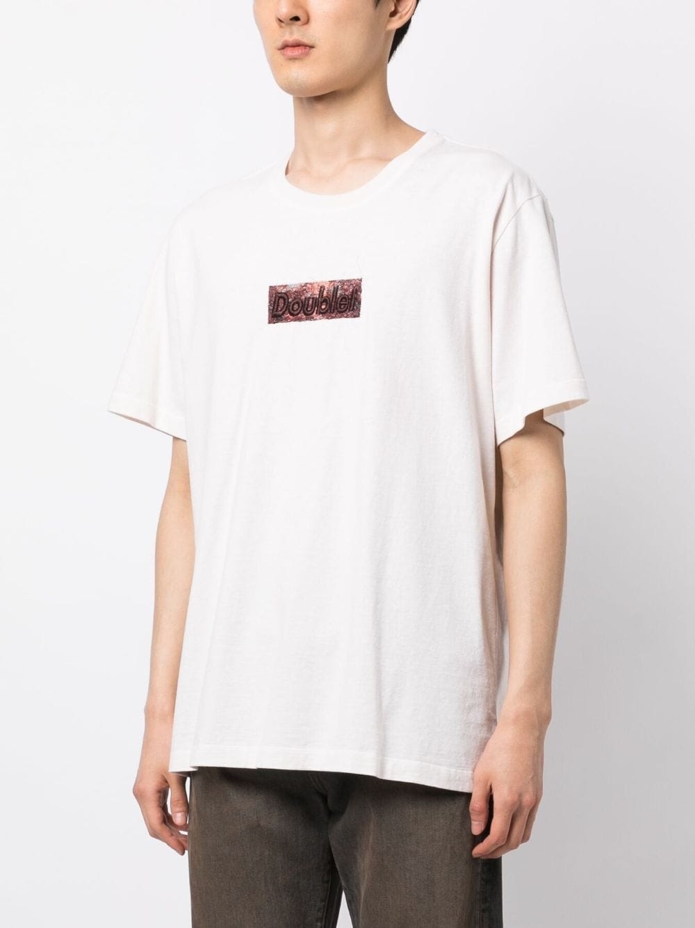 logo-patch cotton T-shirt - 3