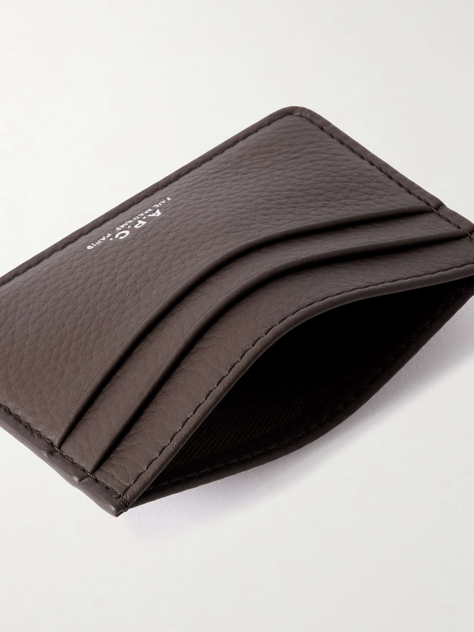 Logo-Print Full-Grain Leather Cardholder - 4