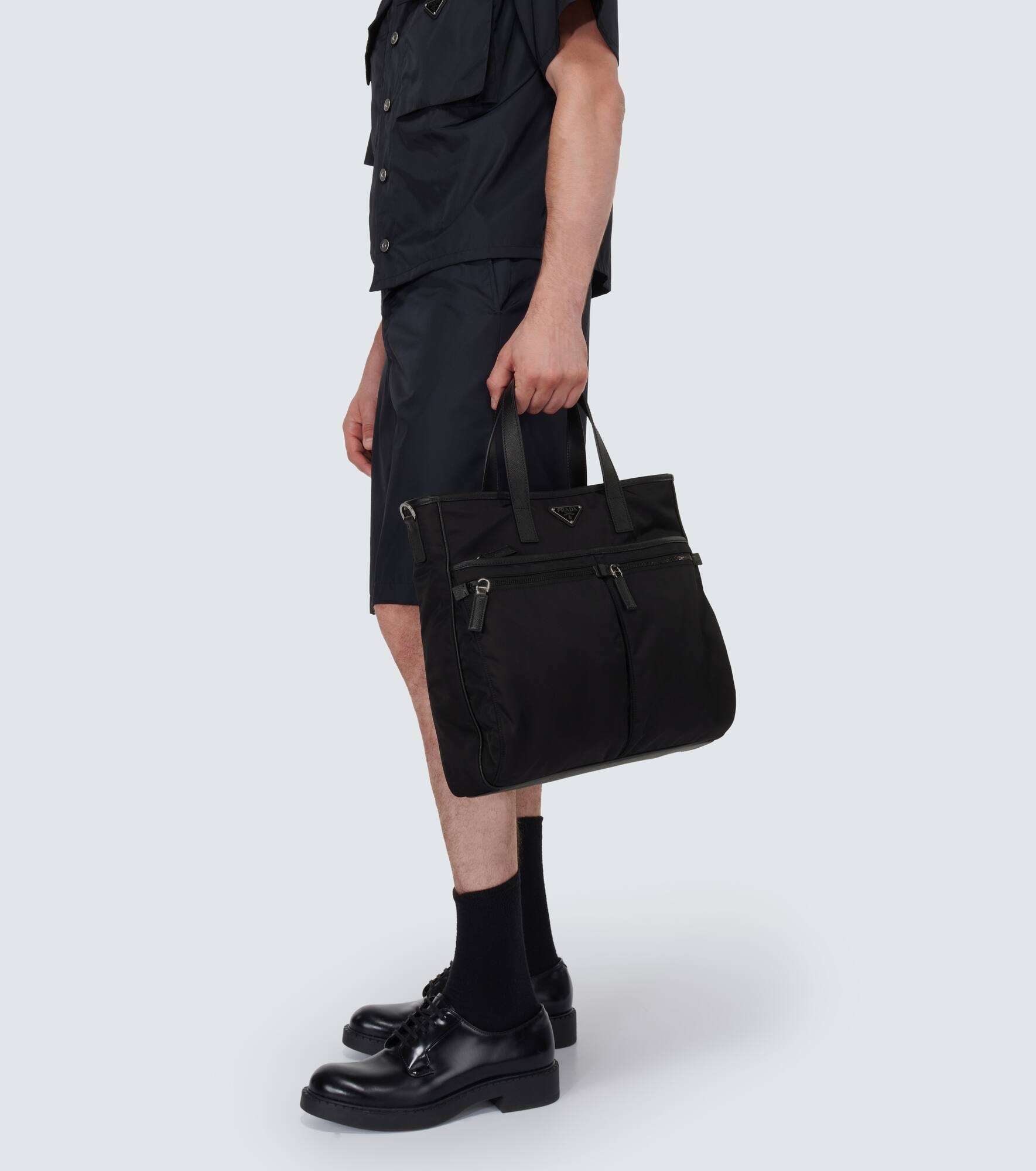 Re-Nylon leather-trimmed tote bag - 2