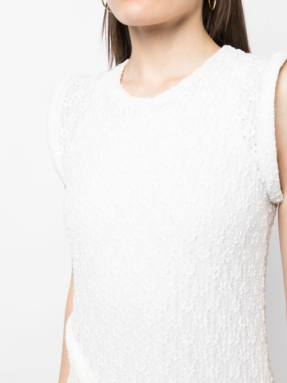panelled textured-finish midi dress - 5