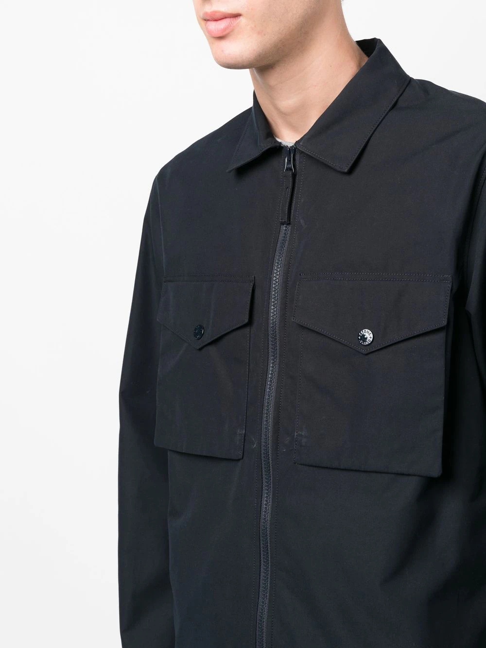 Compass-patch shirt jacket - 5