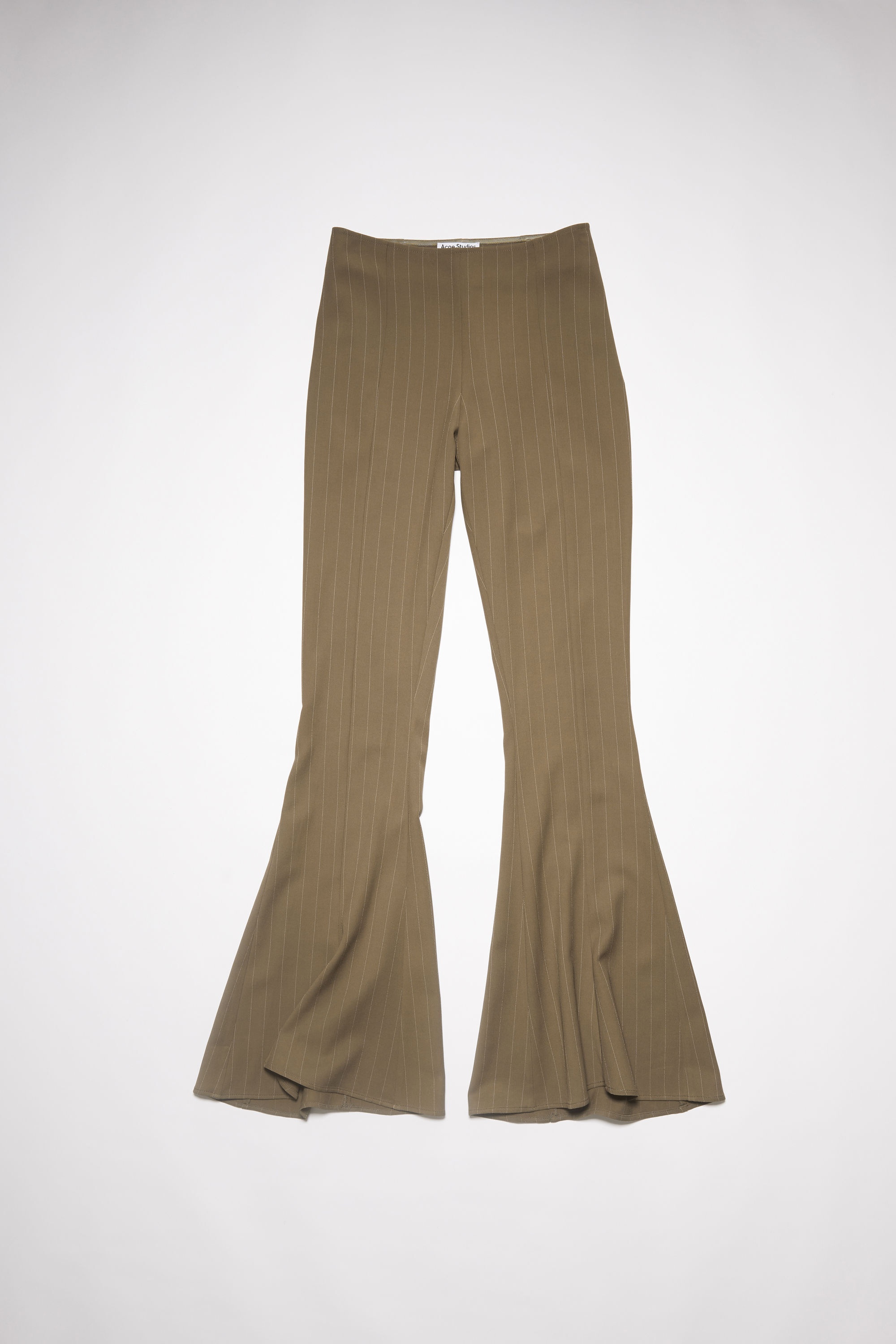Flared striped trousers - Khaki green - 6