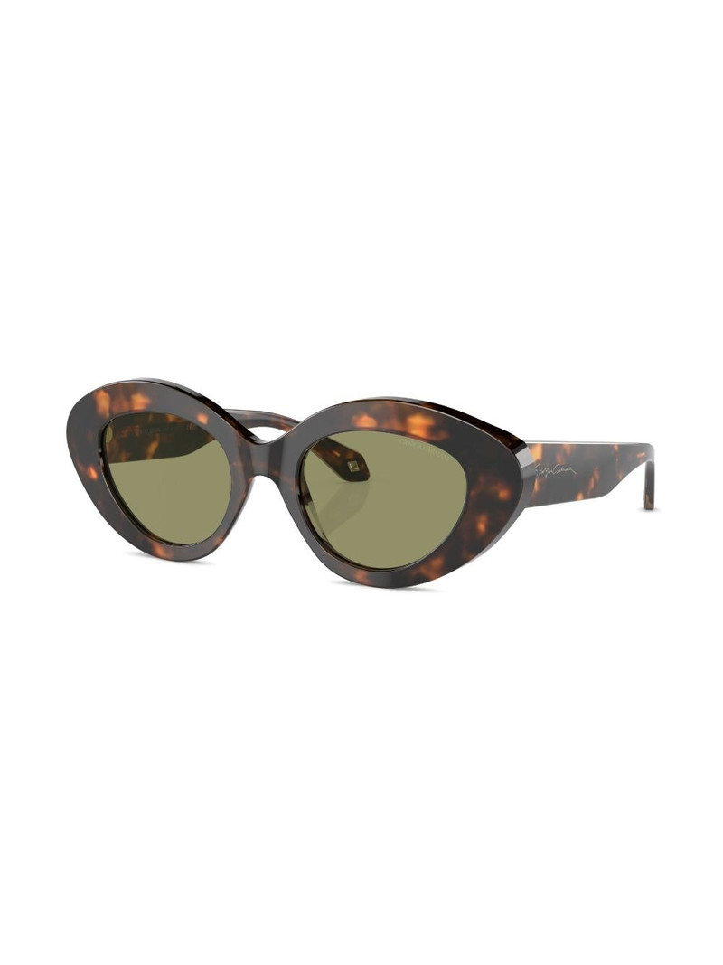 GIORGIO ARMANI oval-frame tortoiseshell-effect sunglasses outlook