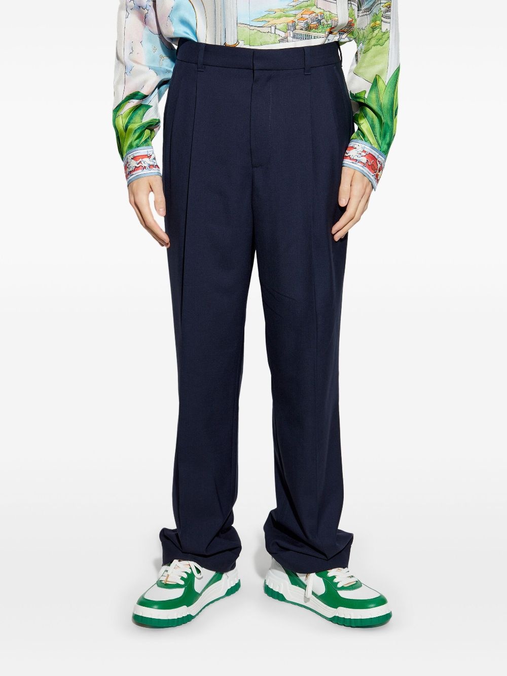 creased straight-leg trousers - 3