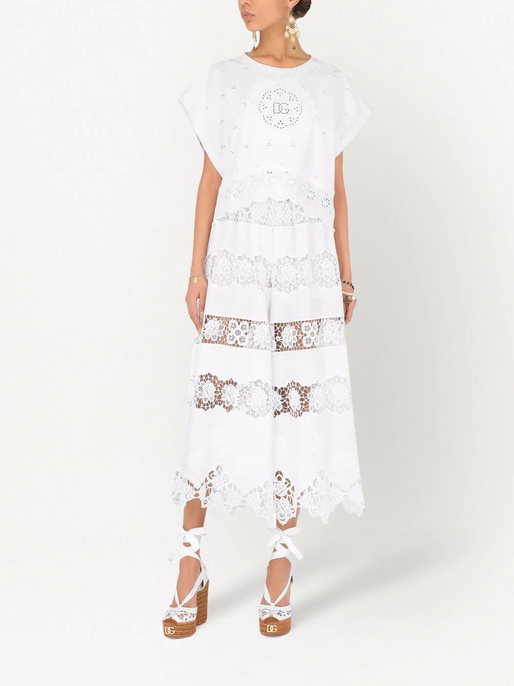 openwork embroidered culottes - 2