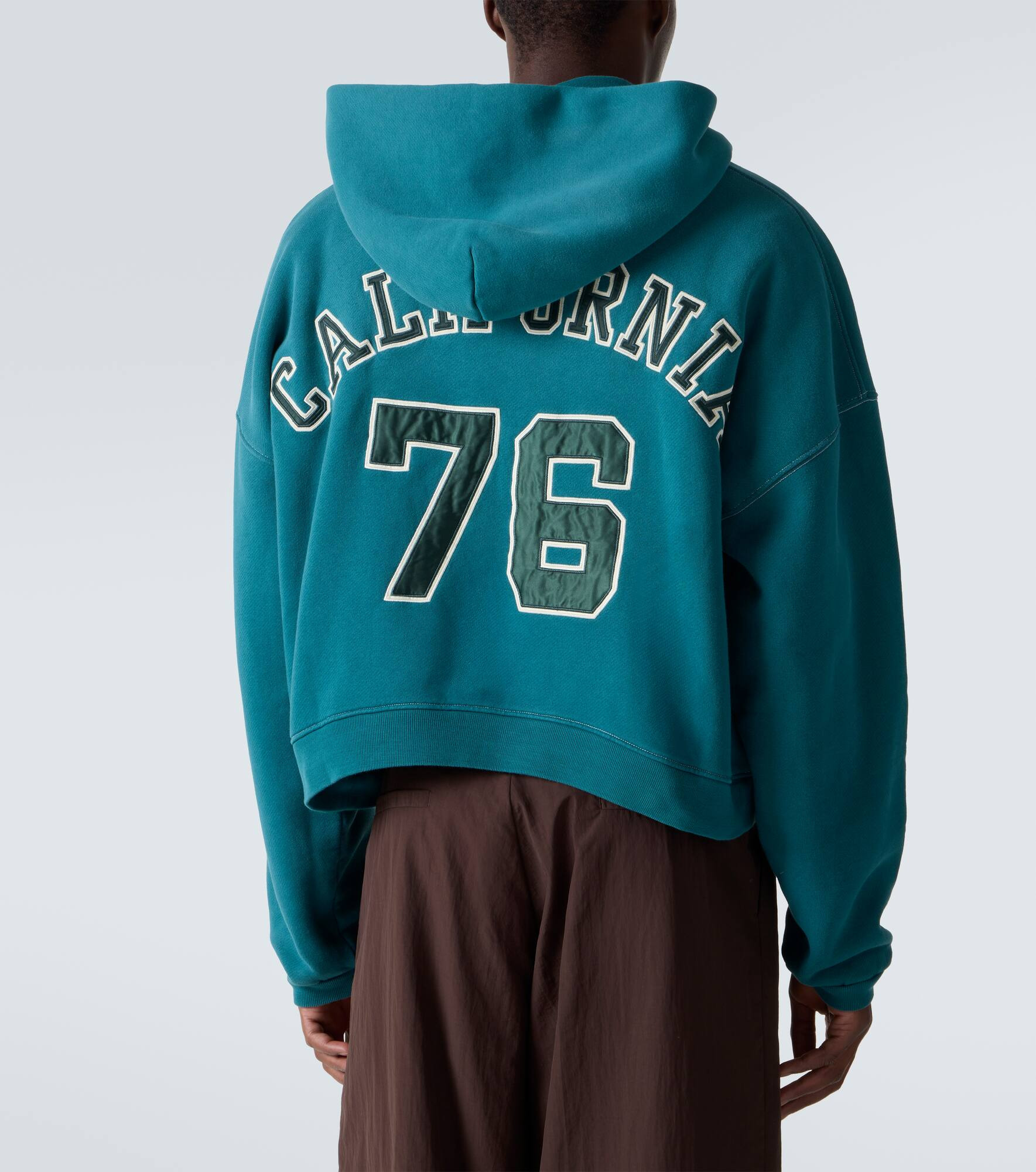 Hooded cotton fleece zip-up sweatshirt - 4