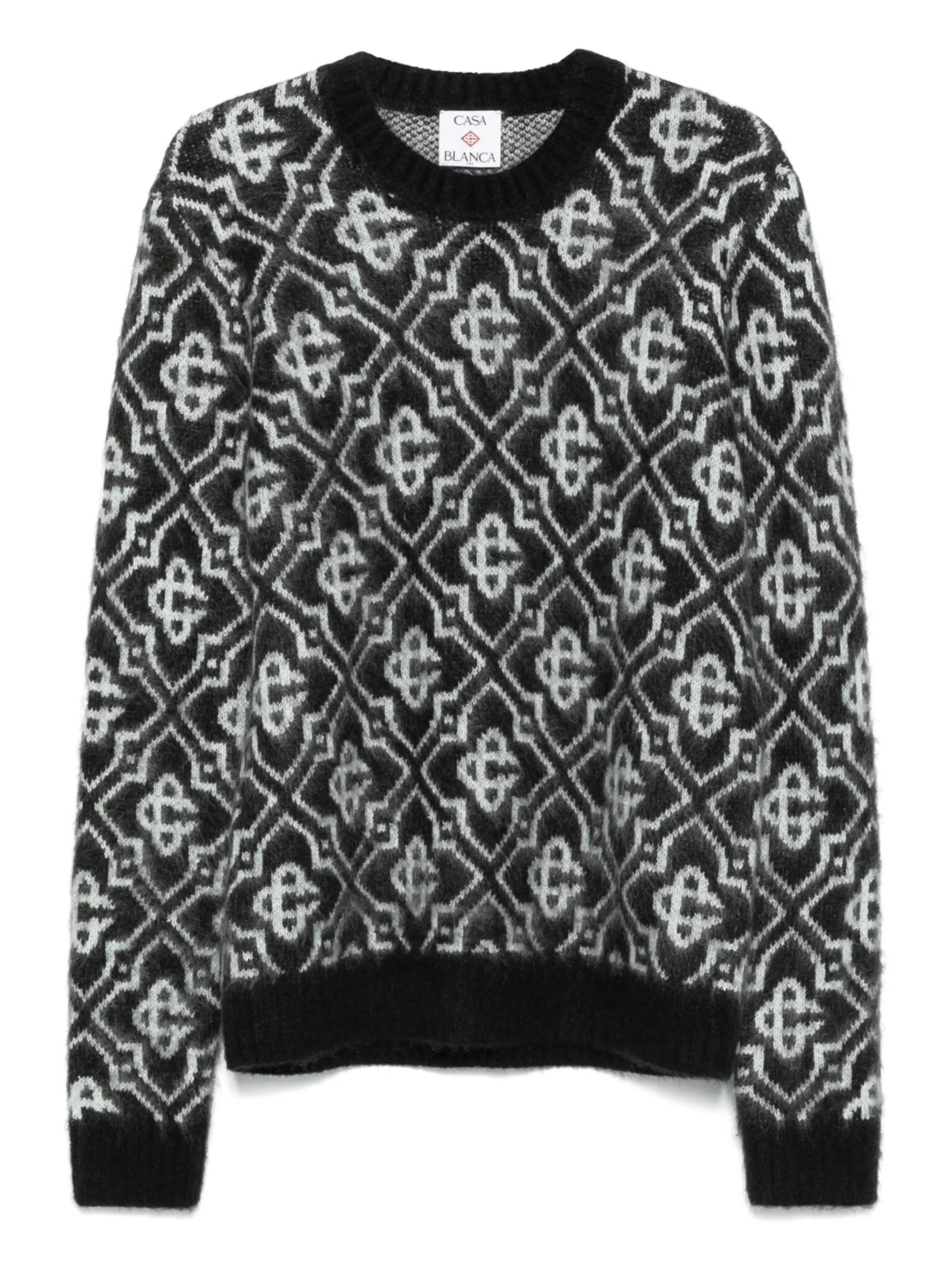 monogram-pattern knitted sweater - 1
