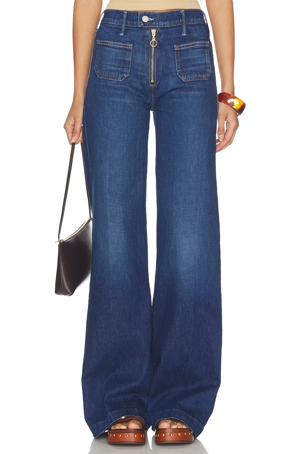 The Patch Pocket Hustler Roller Exposed Zip Heel Jeans - 1