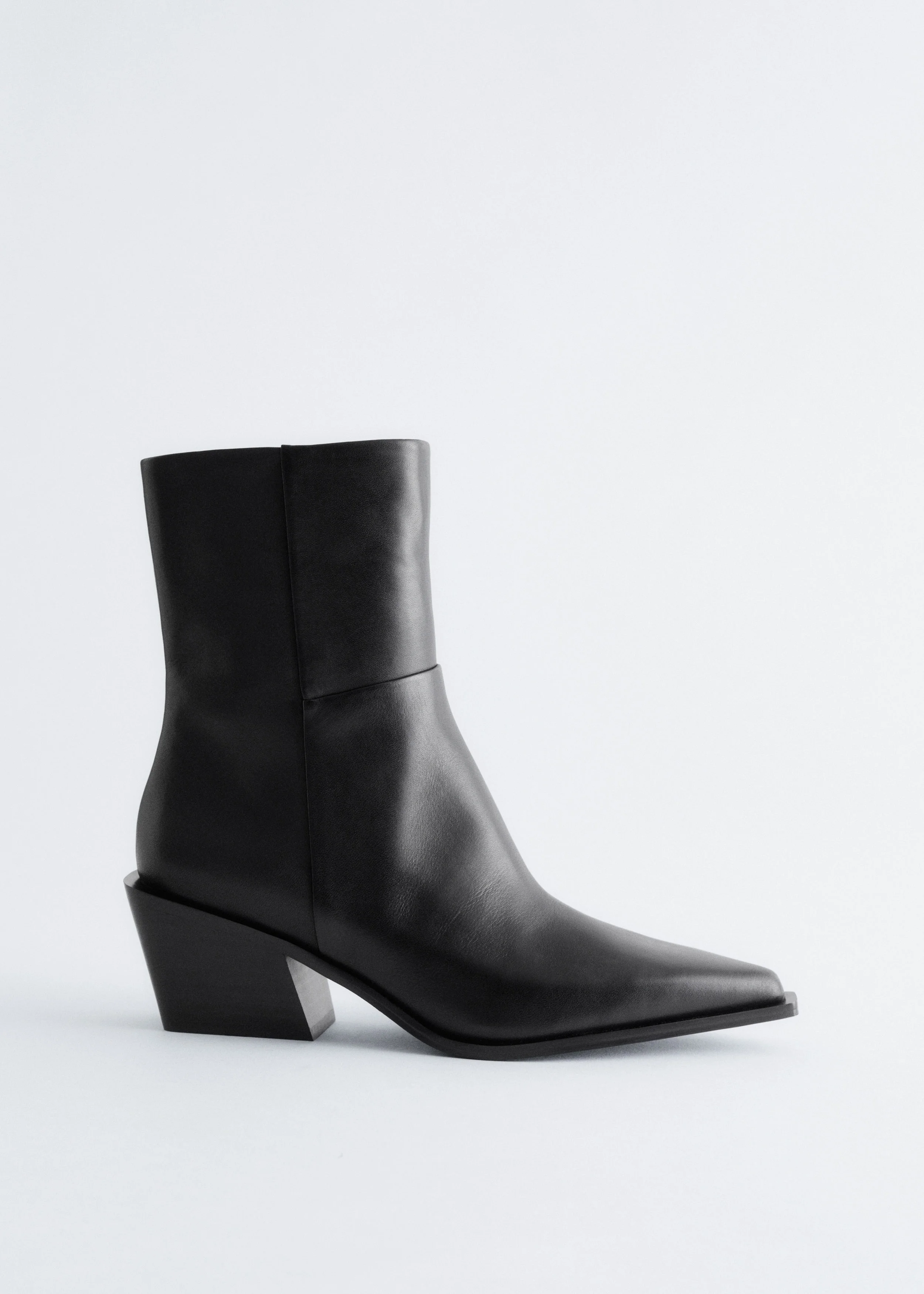 Sleek Leather Cowboy Boots - 1