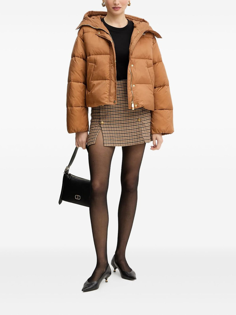 PINKO Love Birds-appliqué padded puffer jacket outlook