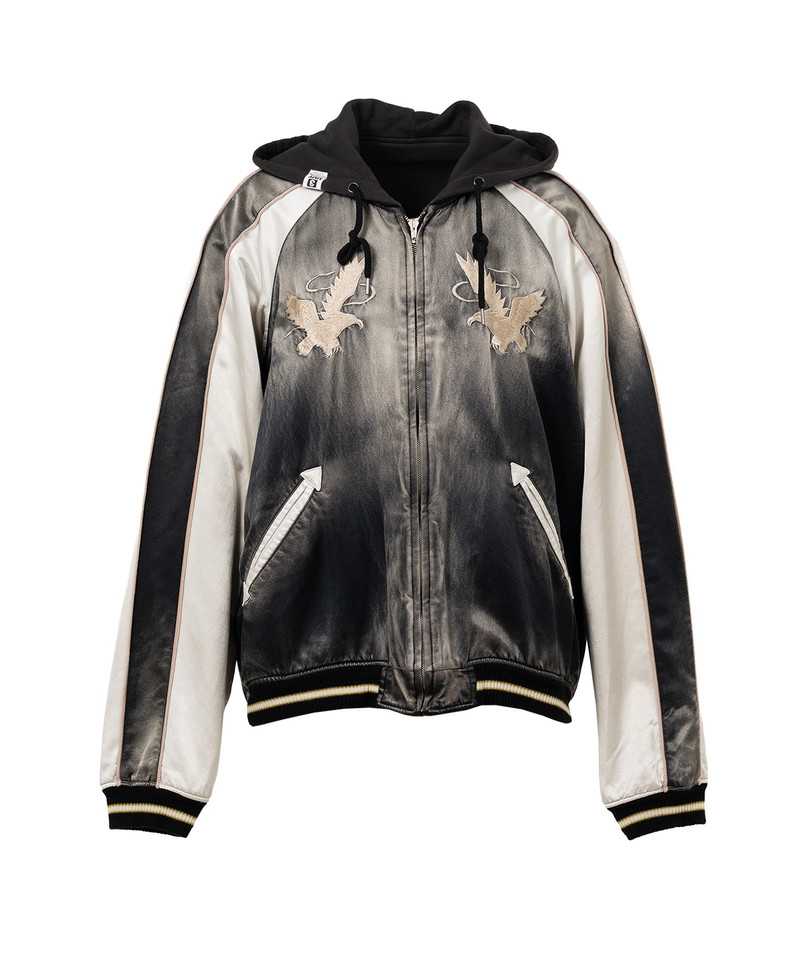 Reversible Hoodie Layered Souvenir Jacket 25
