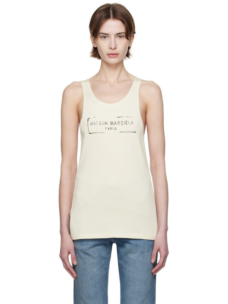 Beige Logo Tank Top 1