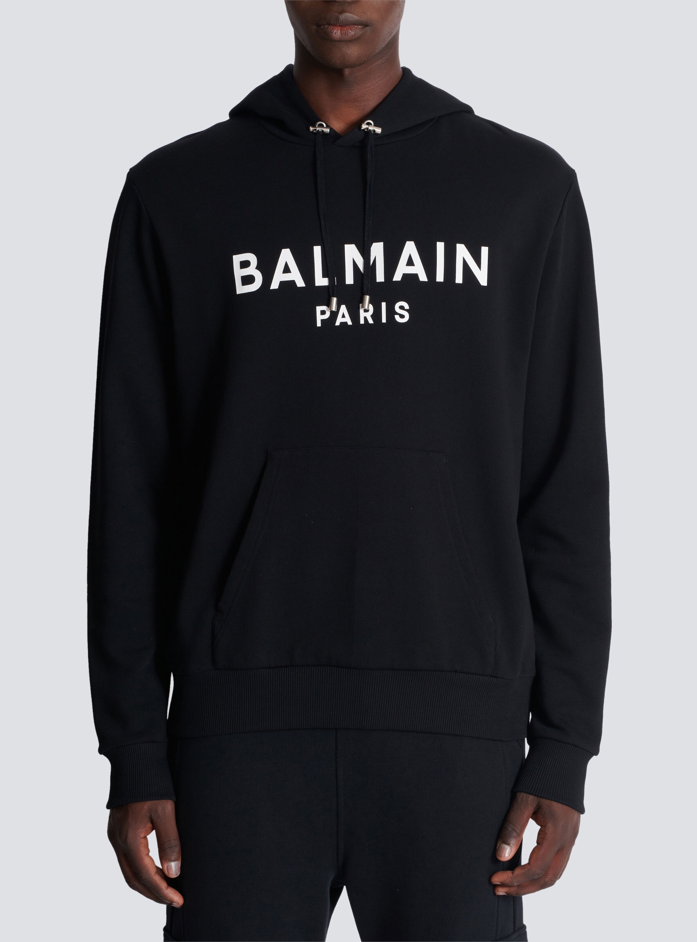 関税送料無料【BALMAIN】Balmain Paris フーディー Balmain Paris プリント フーディー - Men | BALMAIN