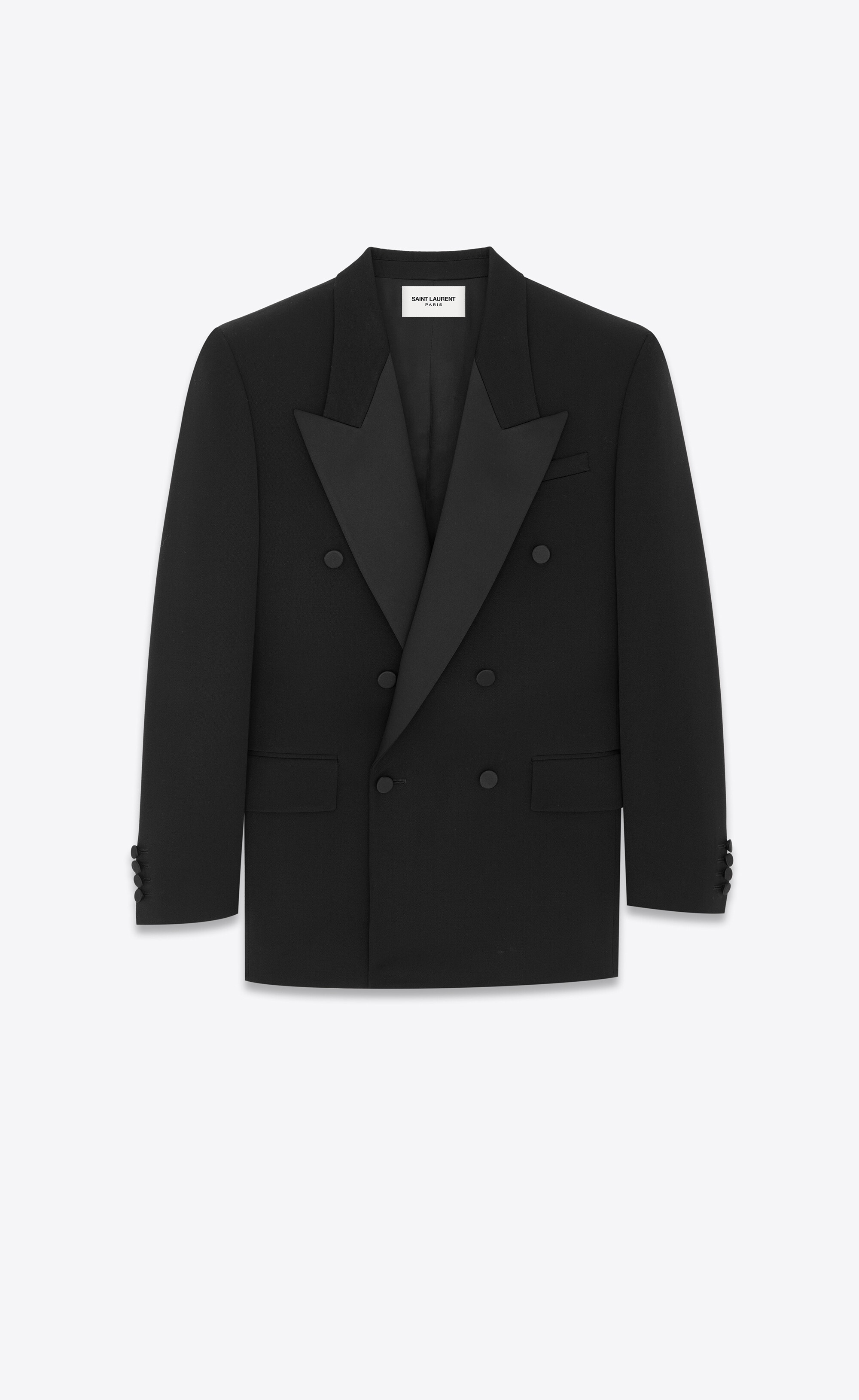 oversized tuxedo jacket in grain de poudre - 3