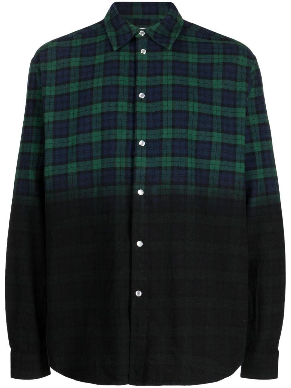 check-pattern cotton shirt - 1