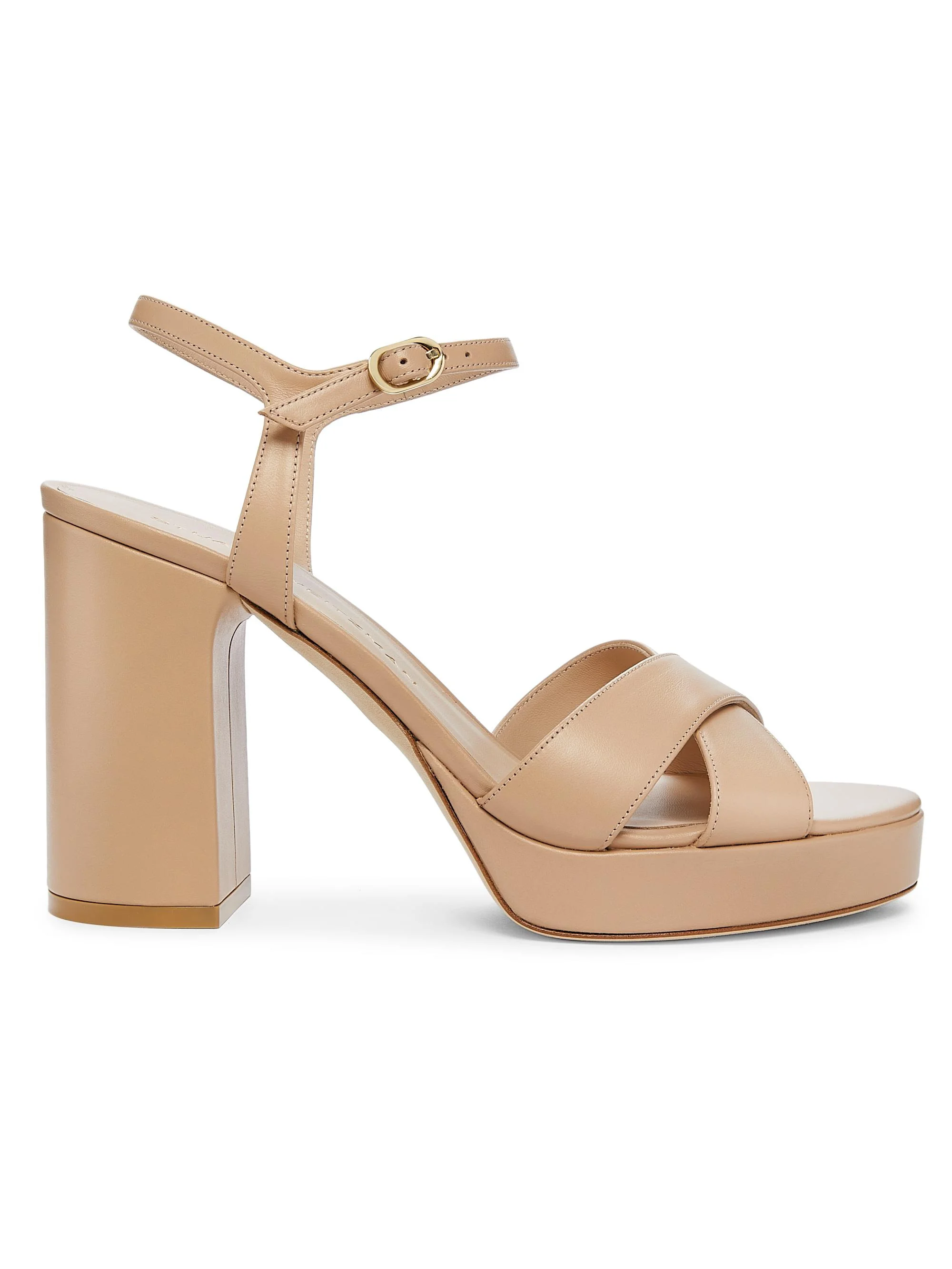 Women's Dayna 100MM Metallic Leather Platform Sandals - Adobe - 1