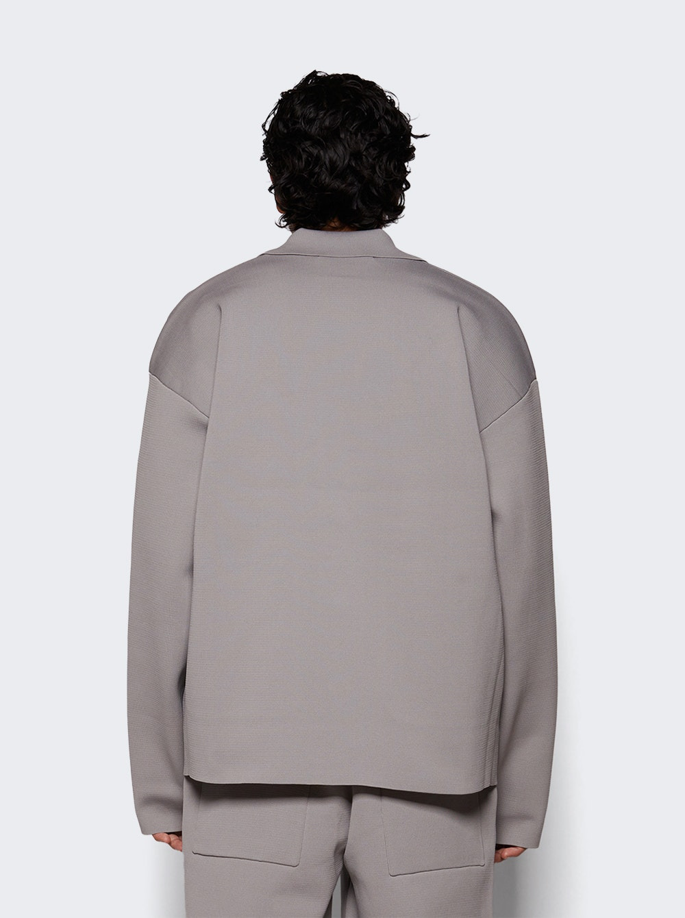 Milan Rib Jacket Light Grey - 5
