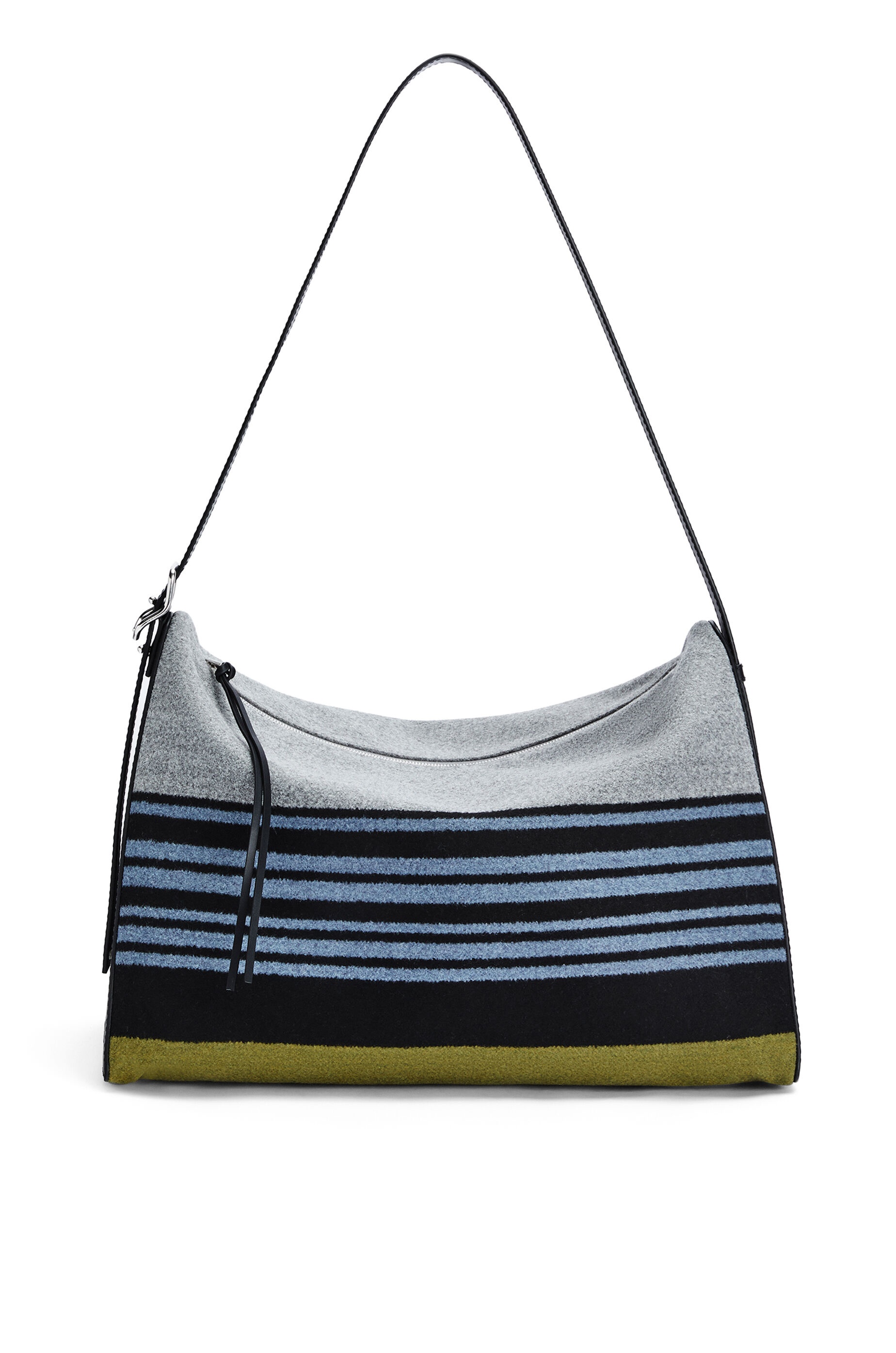 Large Berlingo bag in striped textile and calfskin - 1