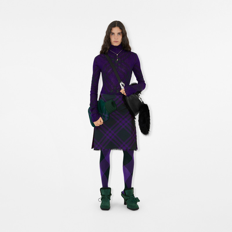 Burberry Check Mohair Blend Turtleneck Sweater outlook