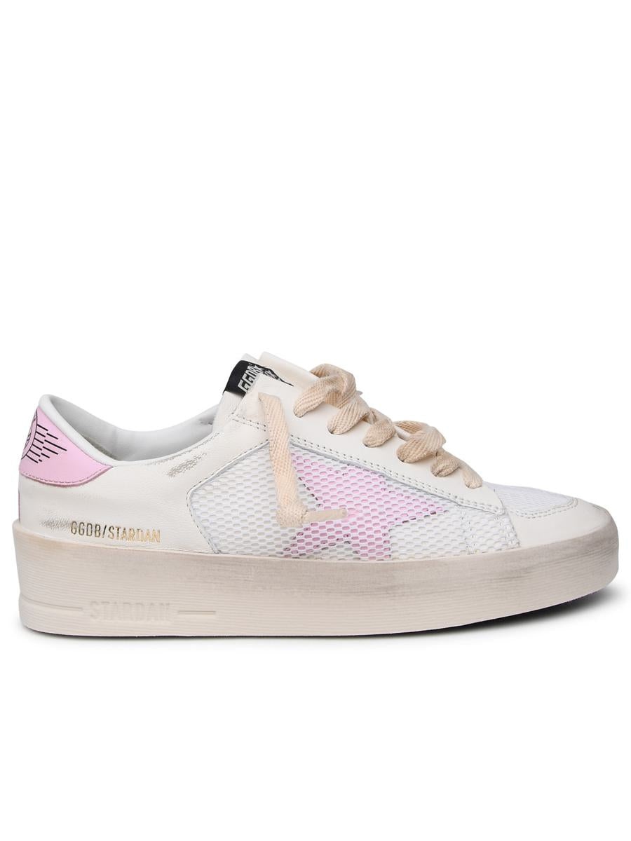 GOLDEN GOOSE STAND-UP SNEAKERS IN WHITE LEATHER BLEND - 1