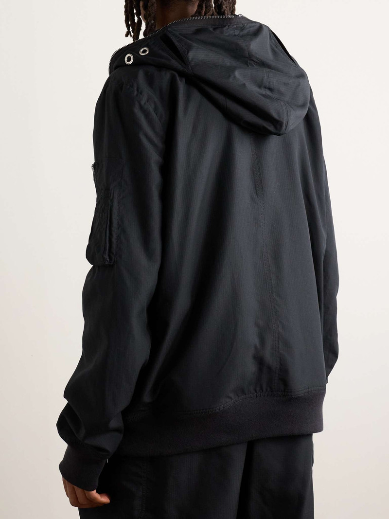 Padded Webbing-Trimmed TENCEL™ Lyocell-Ripstop Hooded Bomber Jacket 4