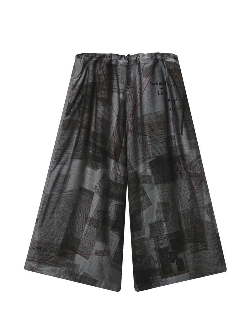 newspaper-print wide-leg trousers 1