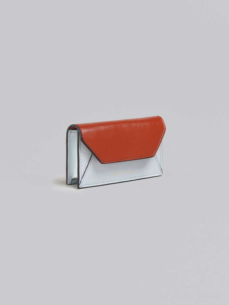 Marni CARD CASE IN BROWN AND WHITE LEATHER outlook