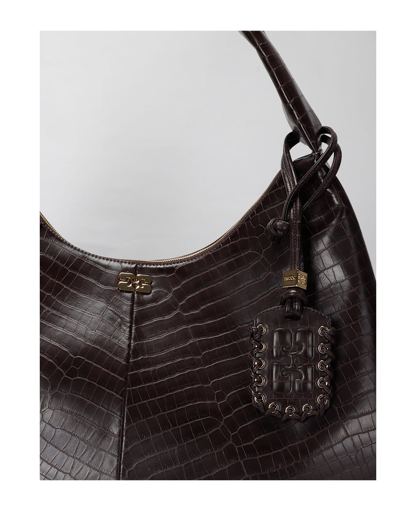Ganni Bou Bag Hobo Xxl Croco - 3