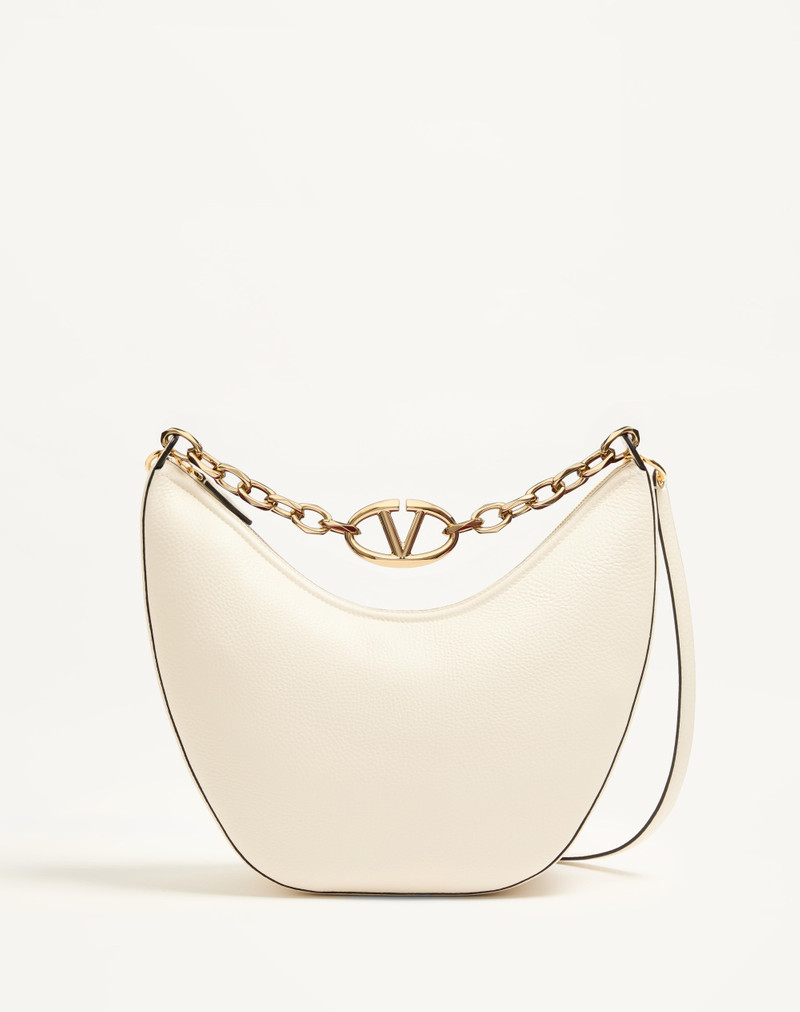 VLOGO MOON MEDIUM GRAINY CALFSKIN HOBO BAG WITH CHAIN 1