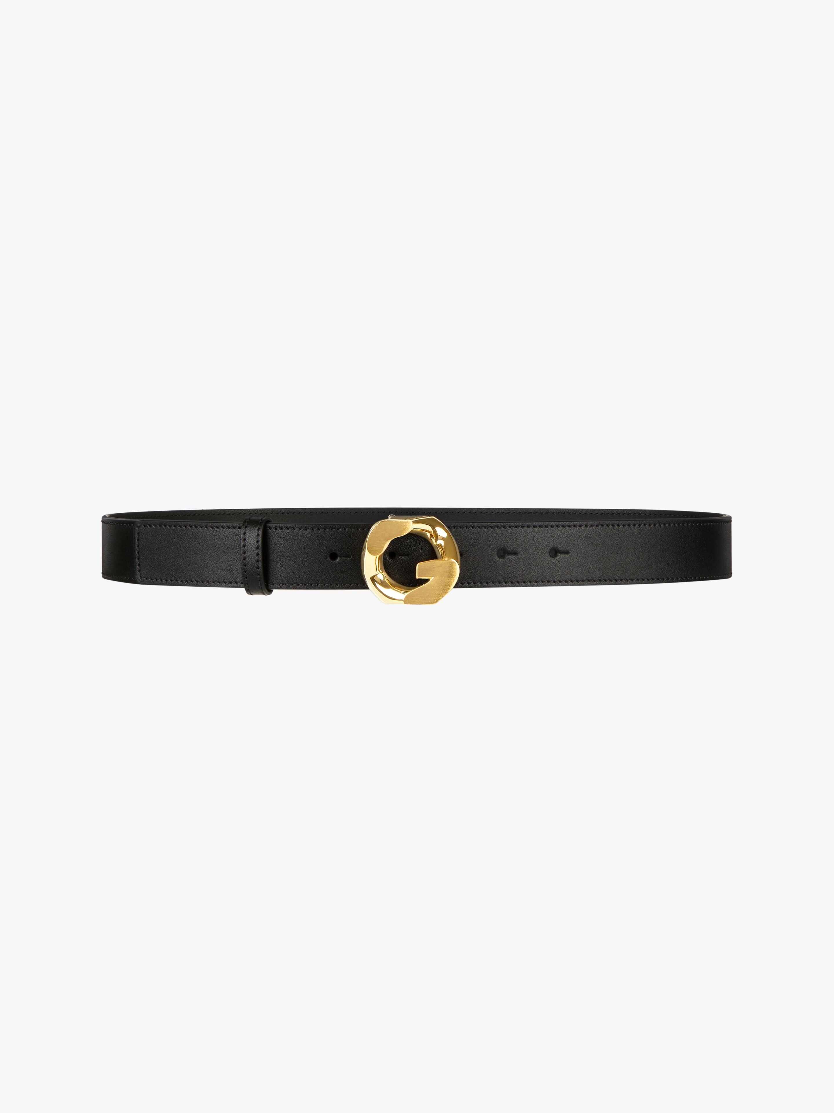 BELT IN LEATHER WITH G-CHAIN BUCKLE - 1