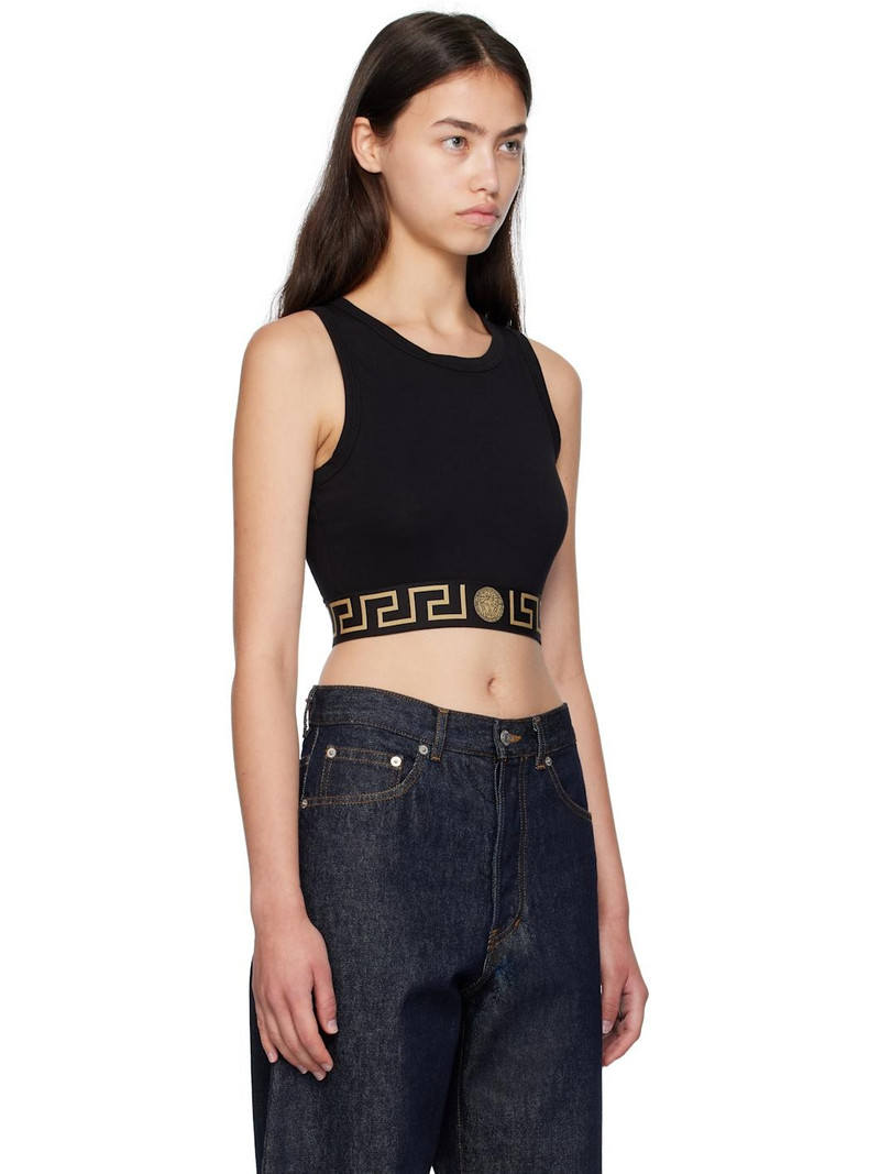 VERSACE Black Greca Border Tank Top outlook